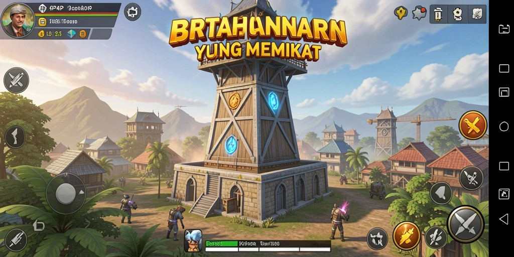 Gameplay 4P4P yang menegangkan dan strategi pertahanan menara.