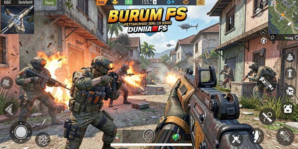 Tampilan seru dari gameplay FPS 66K dengan grafis menakjubkan.