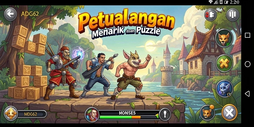Screenshot gameplay ADG62 yang menunjukkan tantangan Puzzle yang menarik.