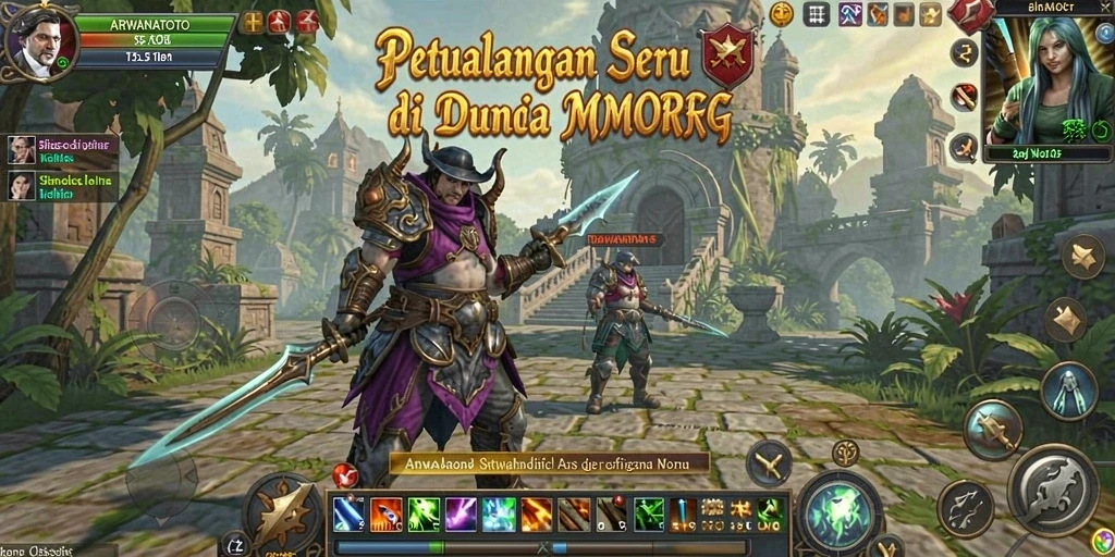 Gameplay menakjubkan ARWANATOTO dengan karakter yang beraksi di dunia MMORPG.