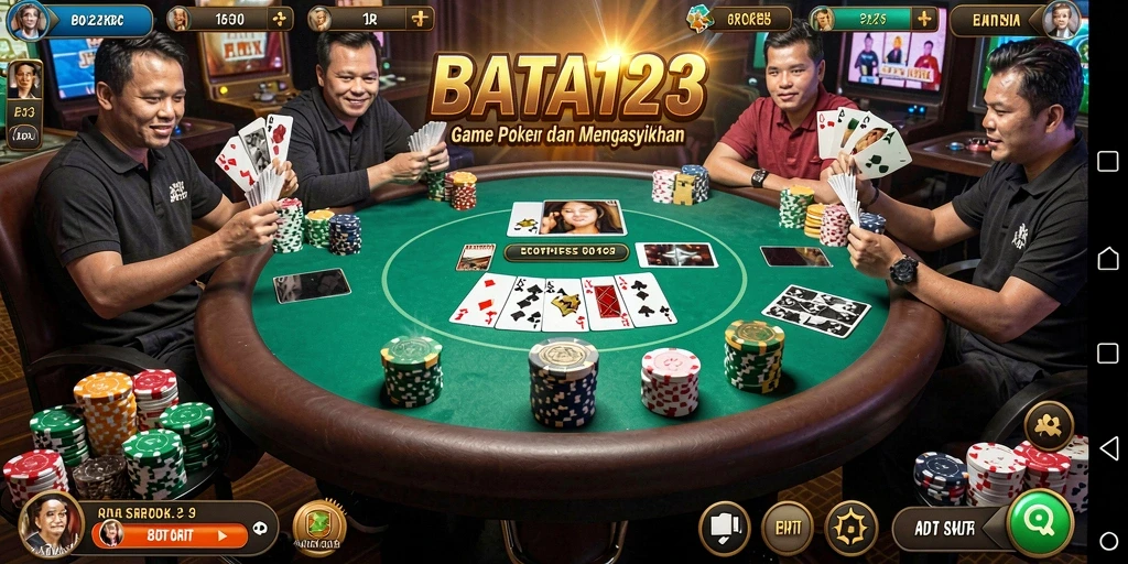 Tampilan screenshot BATA123 yang menunjukkan keseruan bermain Poker.