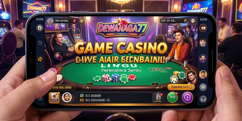 Tampilan permainan Live Casino yang mendebarkan di DEWANAGA77.