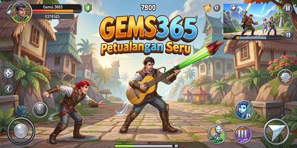 Tampilan gameplay seru di GEMS365 dengan aksi Arcade yang mendebarkan.