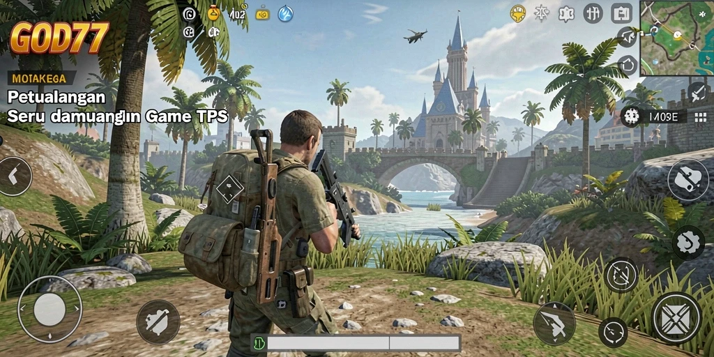 Tampilan utama gameplay GOD77 yang penuh aksi dan petualangan.