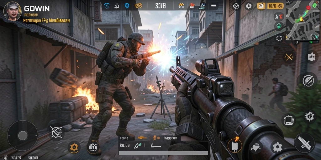 Tampilan gameplay GOWIN yang intens dan mendebarkan.