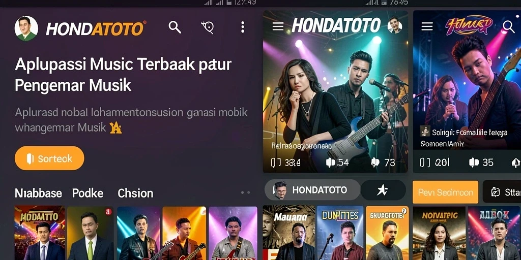 Tampilan gameplay HONDATOTO yang menampilkan fitur musik dan karaoke.