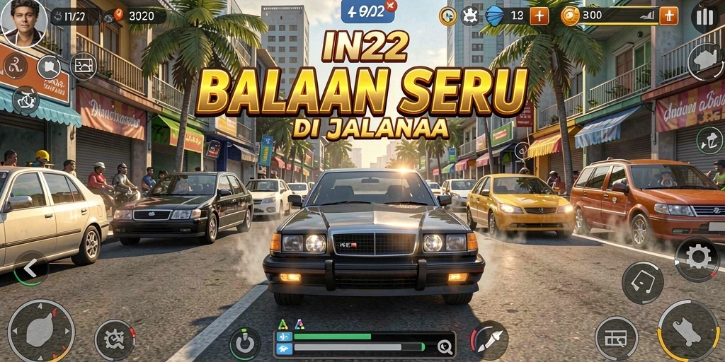 Gameplay menarik IN22 dengan adrenalin balapan yang mendebarkan.
