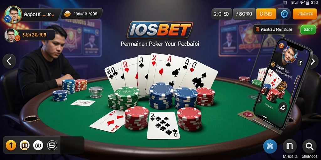 Gambaran menarik dari gameplay poker IOSBET.