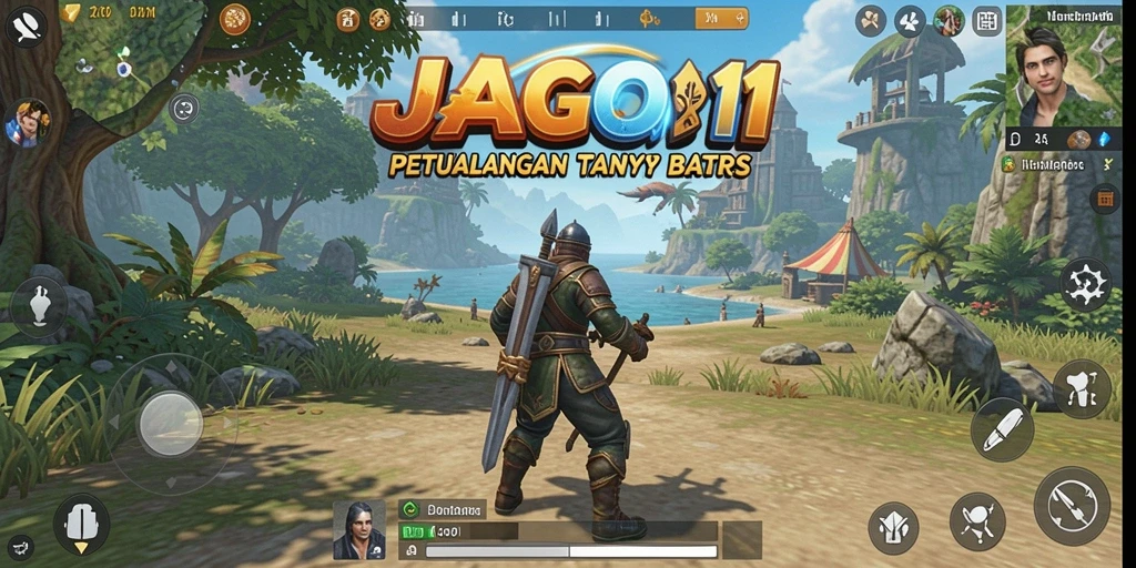 Tampilan gameplay JAGO11 yang menampilkan eksplorasi dunia terbuka.