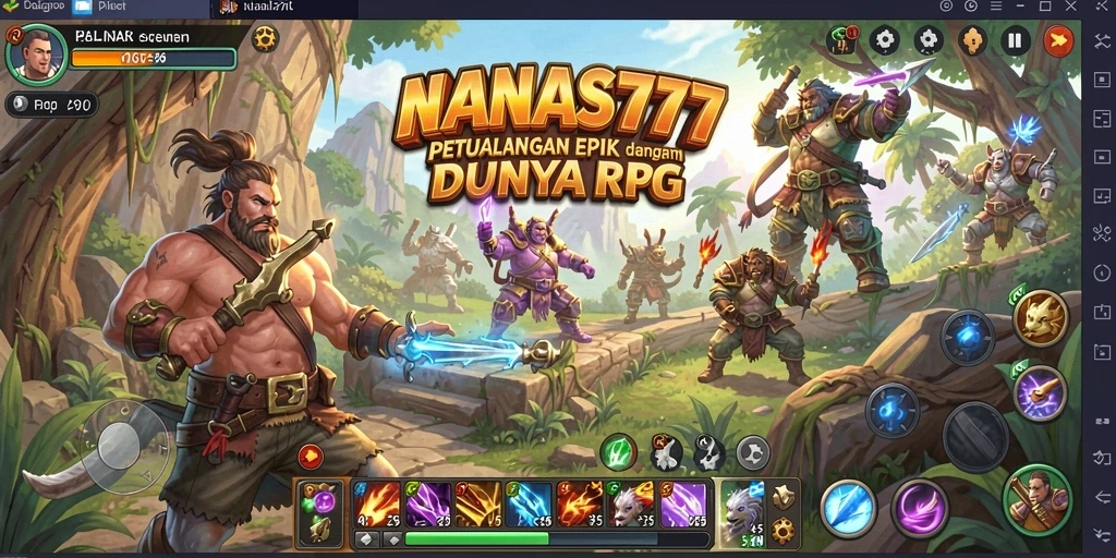 Tampilan gameplay NANAS777 yang penuh aksi dan petualangan RPG.