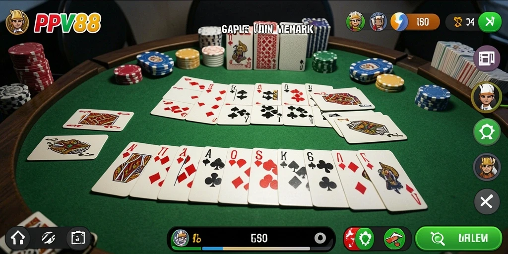 Tampilan gameplay seru permainan Gaple di PPV88.