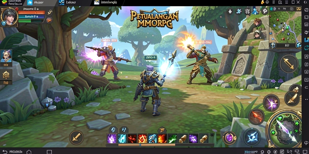 Screenshot menampilkan gameplay mendebarkan di dunia MMORPG PRG007.