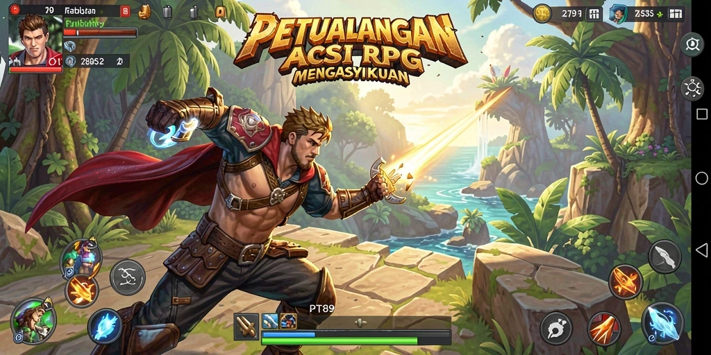 Screenshot PT89 menampilkan aksi pertarungan yang seru dalam gameplay ARPG.