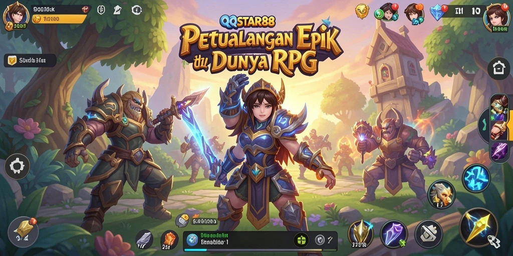 Tangkapan layar menunjukkan aksi seru dalam gameplay RPG QQSTAR88.