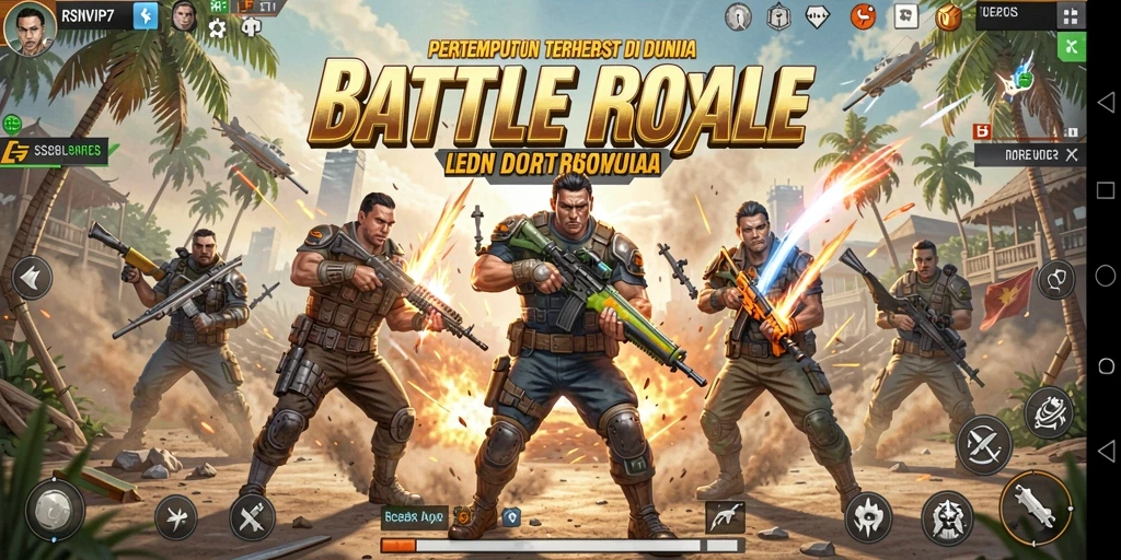 Gameplay seru dalam pertempuran Battle Royale di RSNVIP7.