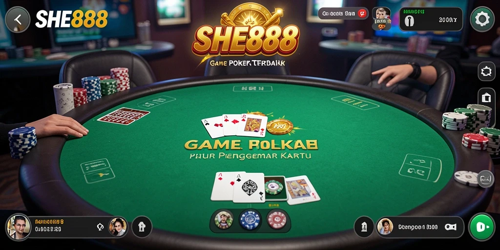 Tampilan menarik dari gameplay Poker yang mendebarkan.