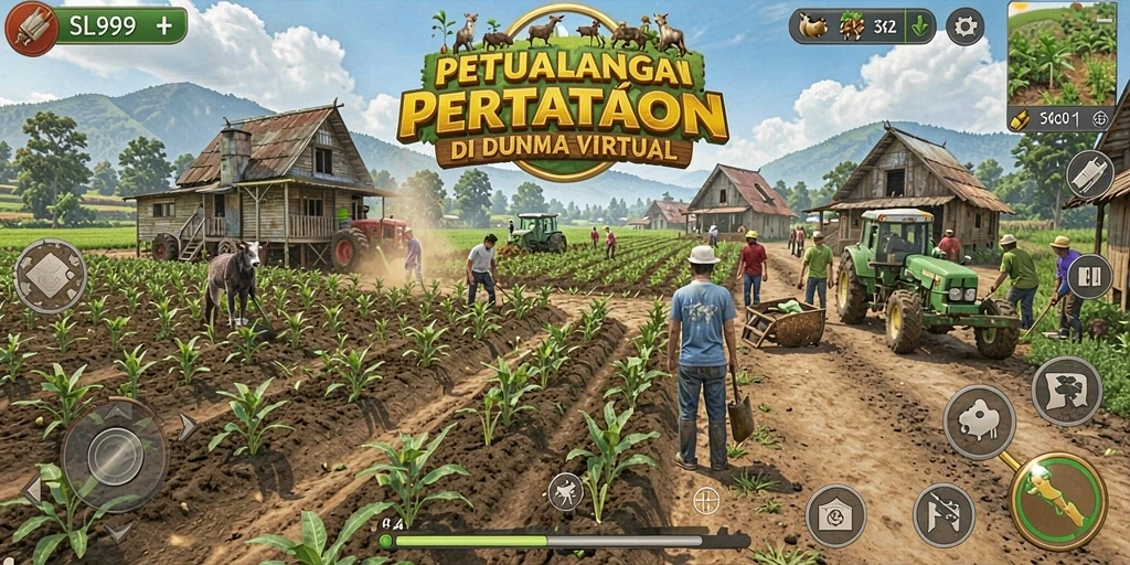 Screenshot gameplay SL999 menampilkan petualangan bertani yang seru dan interaktif.