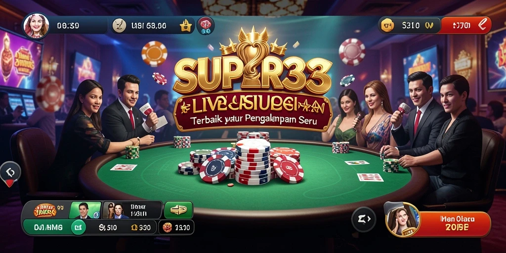 Tampilan gameplay Live Casino SUPER33 yang mendebarkan dan interaktif.