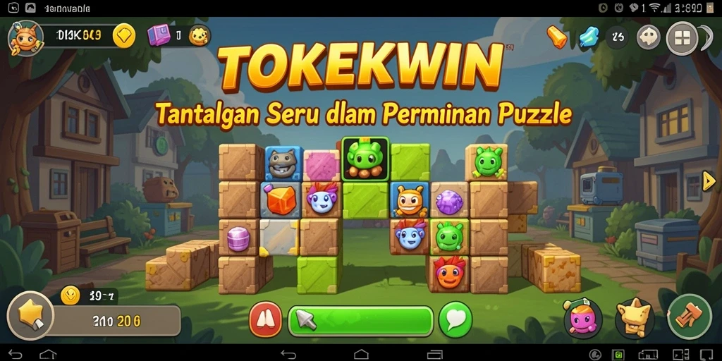 Screenshot <strong>TOKEKWIN</strong> menampilkan gameplay puzzle yang menantang dan seru.