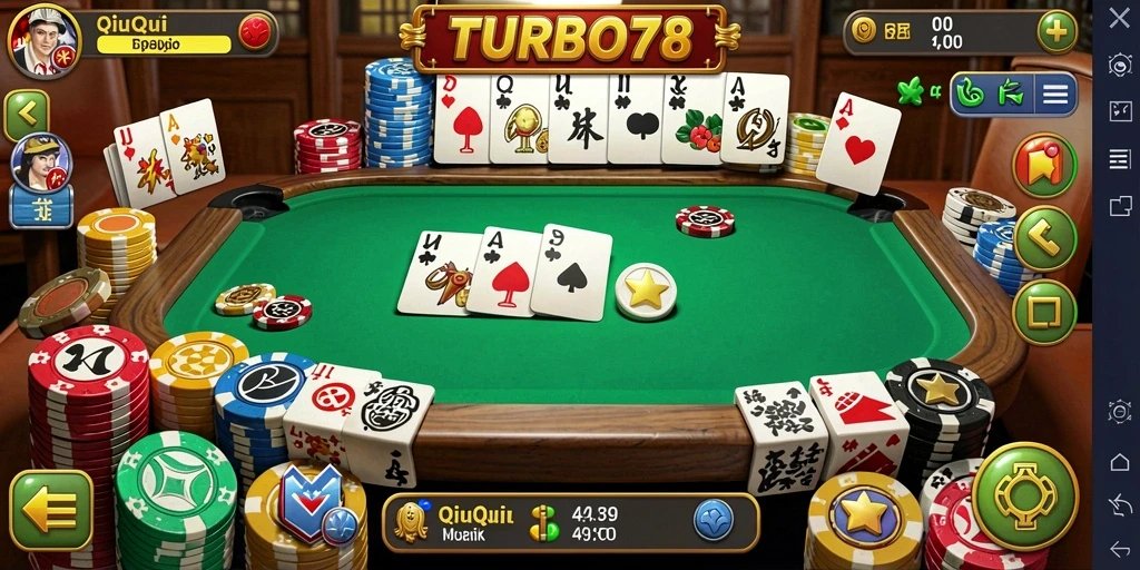 Screenshot TURBO78 menampilkan permainan QiuQiu yang seru dan interaktif.