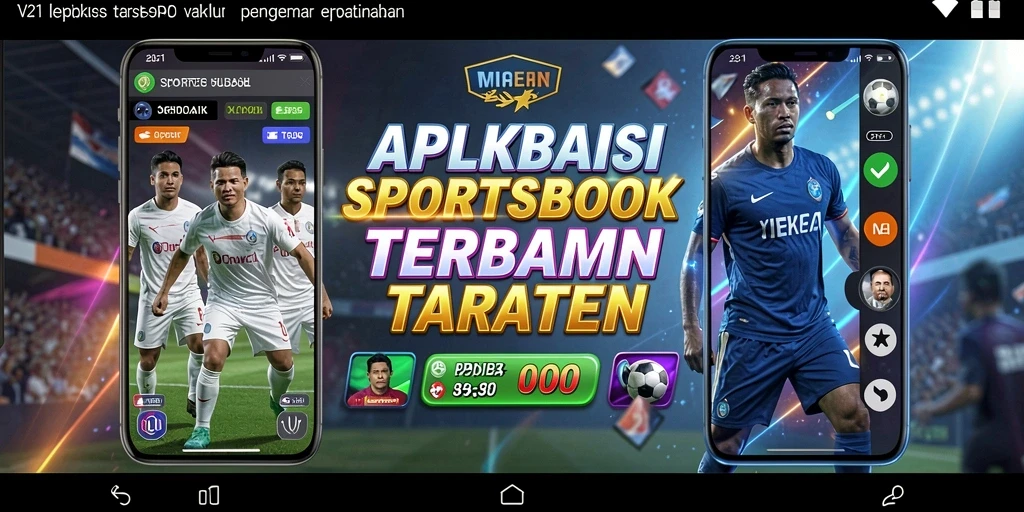 Screenshot utama V21 menampilkan antarmuka taruhan olahraga yang dinamis.