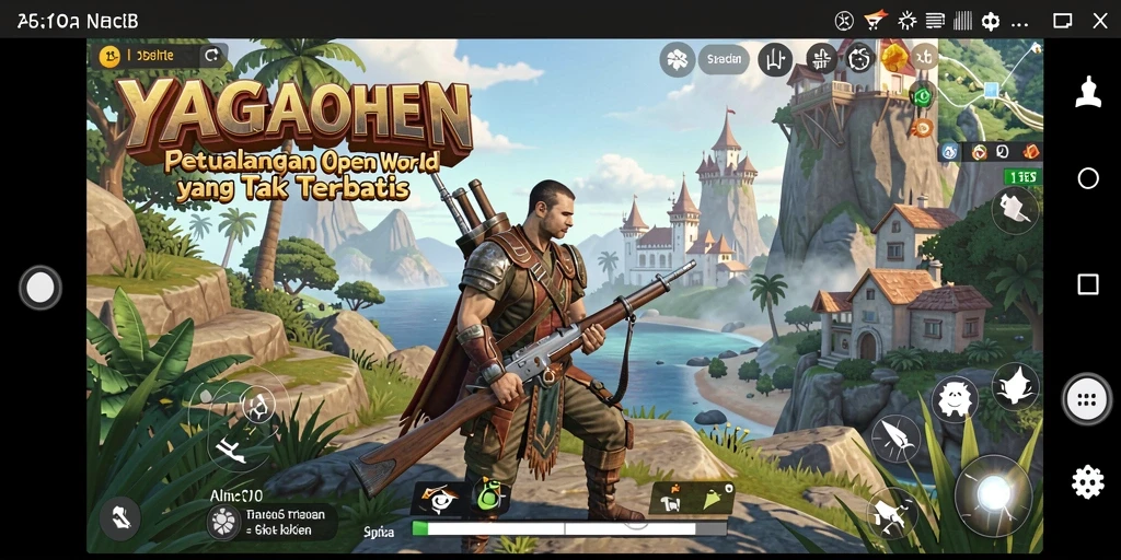 Screenshot gameplay YAGAOHEN menampilkan petualangan menjelajahi dunia terbuka yang luas.